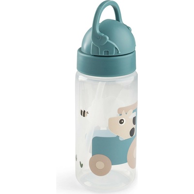 Done by Deer Fľaša so slamkou Tiny farm modrá 350 ml