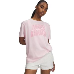 Under Armour Дамска тениска Under Armour Womens Rival Campus Oversized T-Shirt - Prime Pink