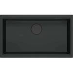 Quadron Logan 110 черна композитна вградена мивка 76x44 см (HQD7644U7_BLM_I) Мивка за вграждане