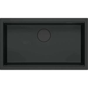 Quadron Logan 110 черна композитна вградена мивка 76x44 см (HQD7644U7_BLM_I) Мивка за вграждане