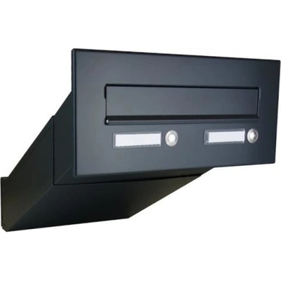 DOLS D-042 ČD-3 RAL7016 - poštová schránka na zamurovanie, s 2x menovkou a 2x zvončekovým tlačidlom, antracit