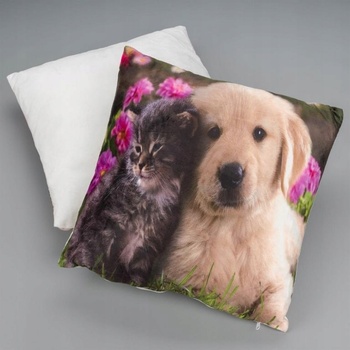 Nexos 68495 vankúš s LED osvetlením Mačka a pes 38x38