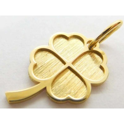 Klenoty Budín Dámský zlatý přívěsek čtyřlístek pro štěstí 01003