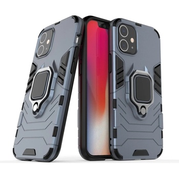 HQWear Калъф за телефон Ring Armor Tough Rugged Kickstand за iPhone 12 mini, син (KXG0013922)