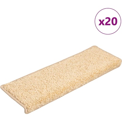 vidaXL Изтривалки за стълби 20 бр. 65x21x4 см кремави с правоъгълен ръб (3365855)