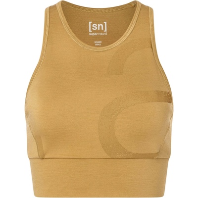 super. natural Дамски спортен сутиен super. natural Women's Capital Logo LF Top Sports bra - Sahara / Dried Tobacco - размер XL (114-3791-0215)