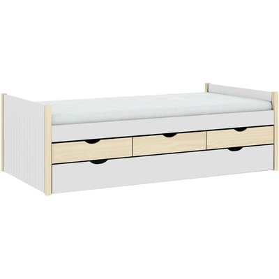 Marckeric Детско легло с място за съхранение в бял и естествен цвят 90x190 cm Valka - Marckeric (16666)