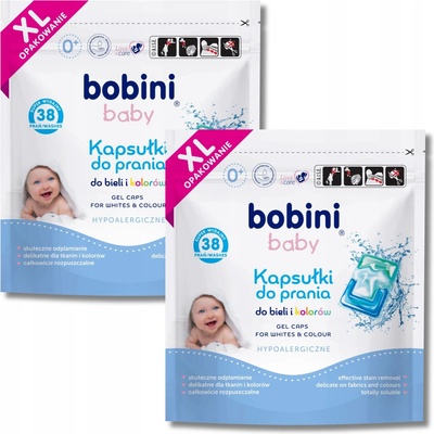 Bobini prací kapsle hypoalergenní univerzální 2 x 38 PD