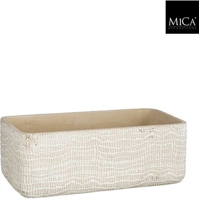 Mica КАШПА КЕРАМИЧНА ПРАВОЪГЪЛНА siri 28х14х10см СВ. СИВА (1147641)
