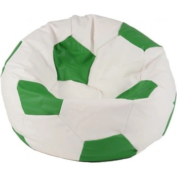 Pufrelax Пуф, топка 400л. Telstar XL - Green & White, Еко кожа, Пълнеж от полистиролни перли