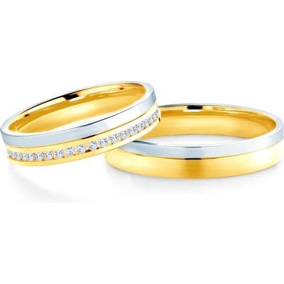 SAVICKI Сватбени халки: двуцветно злато, полукръгъл профил 5 мм