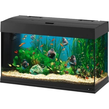 Ferplast Dubai 80 LED Black - Оборудван аквариум с филтър и осветление, 125 литра, дебело стъкло 6мм. , 81x36x51см. черен