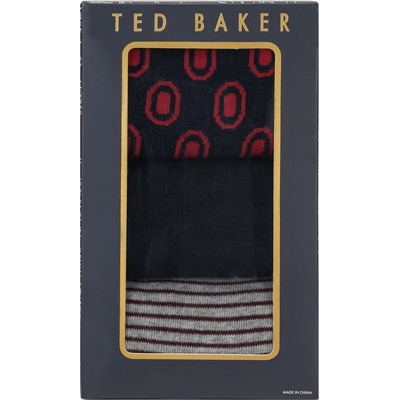 Ted Baker Чорапи Ted Baker Men's Formal Crew Socks - Blue/Red Mix