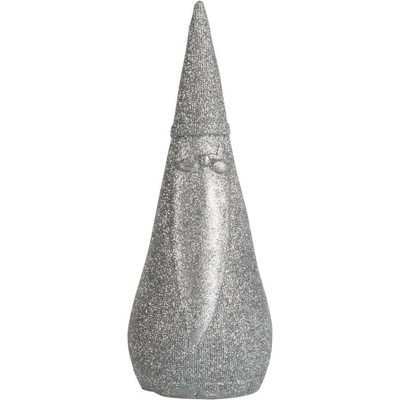 Jolipa Stříbrná třpytivá dekorace Santa Ø 7*18 cm J Line by