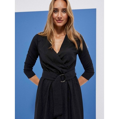 Moodo Черна дамска рокля с колан Moodo Moodo | Cheren | ЖЕНИ | XS