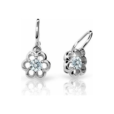 Danfil detské náušnice kvetiny C1947 z bieleho zlata white brizura