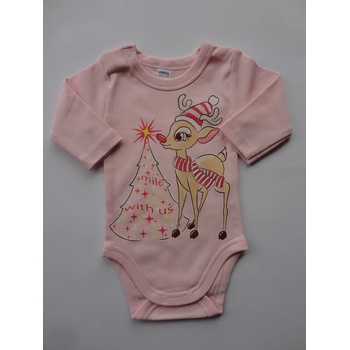 Image 1 of САЛИ / Индиго Кидс Боди с дълъг ръкав в розово Еленче, 62, 68