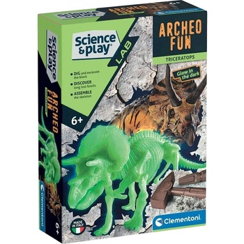 Clementoni Образователен комплект Clementoni Science & Play - Разкрий скелет на трицератопс (75125)