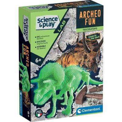 Clementoni Образователен комплект Clementoni Science & Play - Разкрий скелет на трицератопс (75125)