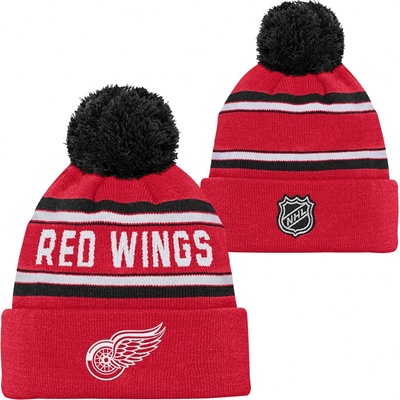 Outerstuff Dětská zimní čepice Detroit Red Wings Wordmark Cuffed Pom