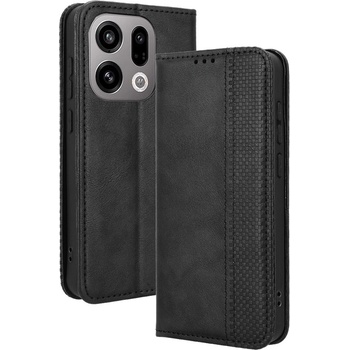 OPPO Кожен Калъф Портфейл за Oppo Find X9 5G - Ретро PU кожа, Стойка, Слотове, Вкл. Протектор - 4 Цвята