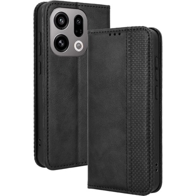 OPPO Кожен Калъф Портфейл за Oppo Find X9 5G - Ретро PU кожа, Стойка, Слотове, Вкл. Протектор - 4 Цвята