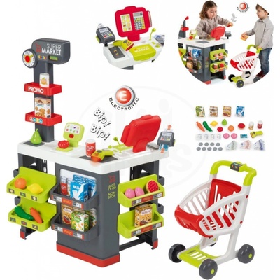 Smoby Supermarket s nákupním vozíkem a množstvím příslušenství