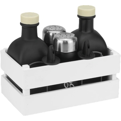 Horecano Old fashioned-black-Оливерник 5 части в дървена касетка БЯЛА (hc-54443) (0154443)