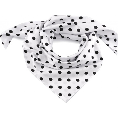 bavlněný šátek s puntíky 1 bílá černá – Zboží Mobilmania