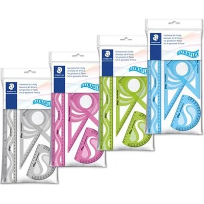 STAEDTLER Комплект линийки, пластмасови, огъващи се, 4 части, staedtler "569 pb", смесени цветове 569pb4uf-s02pe (569pb4uf-s02pe)