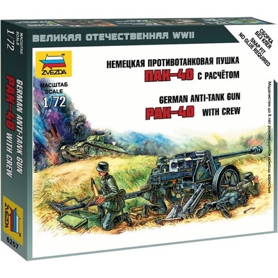 Zvezda Německý protitankový kanón PaK 40 s obsluhou 1:72