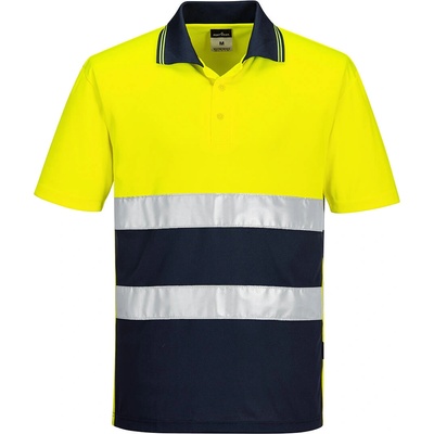 Portwest hi-vis s175 / Лека светлоотразителна поло тениска - hv Жълто/Тъмносиньо l (s175ynrl)