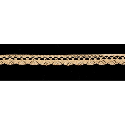 Bavlnená paličkovaná čipka - béžová - šírka 1,8 cm