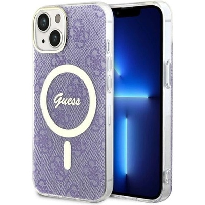 GUESS Кейс Guess GUHMP14SH4STU за iPhone 14 6.1"", лилав / лилав, твърд, 4G MagSafe (GUE002756-0)