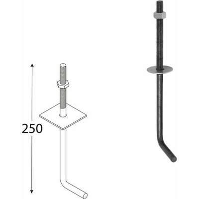 Domax SK stavebná kotva 250 250 mm x M12 10 ks