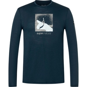 super. natural Мъжка блуза с дълъг ръкав super. natural Almost Done L/S Longsleeve - Blueberry / Vintage Khaki / Fresh White (216-3994-0713)