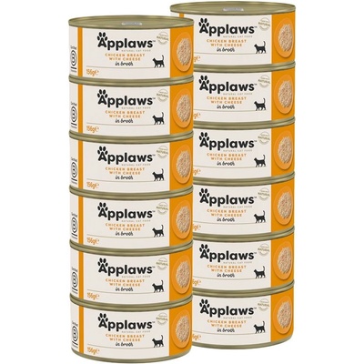 Applaws Консерва за котки с пилешки гърди и сирене 12 x 156 г