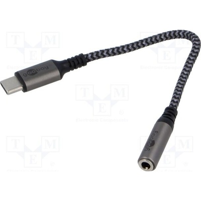 Goobay 74056 Jack 3,5mm 3pin zásuvka,USB C vidlice, 0,15m, černý ,šedý