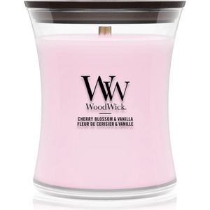 WoodWick Cherry Blossom & Vanilla ароматна свещ с дървен фитил 275 гр