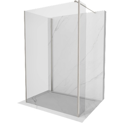 Mexen Kioto душ-стена Walk-in 125 x 120 x 40 см, прозрачна, матиран никел - 800-125-120-221-97-00-040 (800-125-120-221-97-00-040)