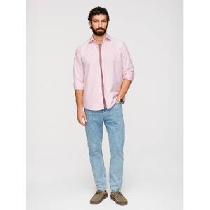 Ombre Clothing Мъжка пастелна памучна риза оксфорд - светло розова V1 K705 Ombre Clothing Ombre Clothing | Bezhov | МЪЖЕ | S