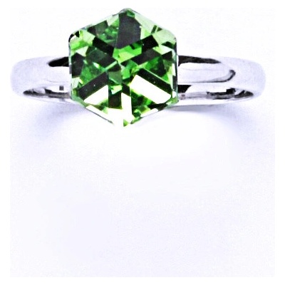 Čištín T 1230 stříbrný s krystalem Swarovski Peridot 6x