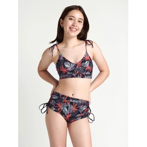 Modibodi Момичешки менструални бански костюм Modibodi Teen High Short Jungle Palm Black долна част Modibodi | Cheren Mnogotsveten | Момичешки | 8-10 години