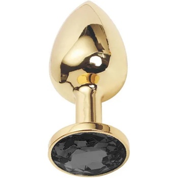 Image 1 of Sensual Метално дилдо Butt Plug "GOLD CRYSTAL BLACK" 7 см. Размер - S