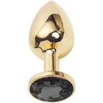 Sensual Метално дилдо Butt Plug "GOLD CRYSTAL BLACK" 7 см. Размер - S