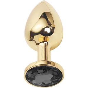 Sensual Метално дилдо Butt Plug "GOLD CRYSTAL BLACK" 7 см. Размер - S
