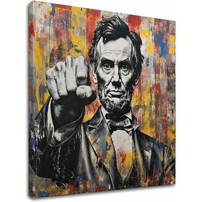 Obraz Abraham Lincoln - Sila histórie | dokončené rukou umelca - 80x80 cm