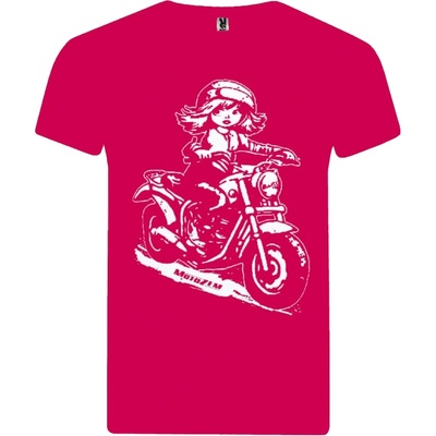 MotoZem detské dievčenské tričko Motocyklistka