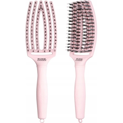 Olivia Garden Finger Brush Combo Pastel pastelové kefy na vlasy Medium ružová