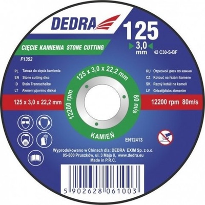 DEDRA Kotúč rezný na kameň 125x3,2x22,2 mm